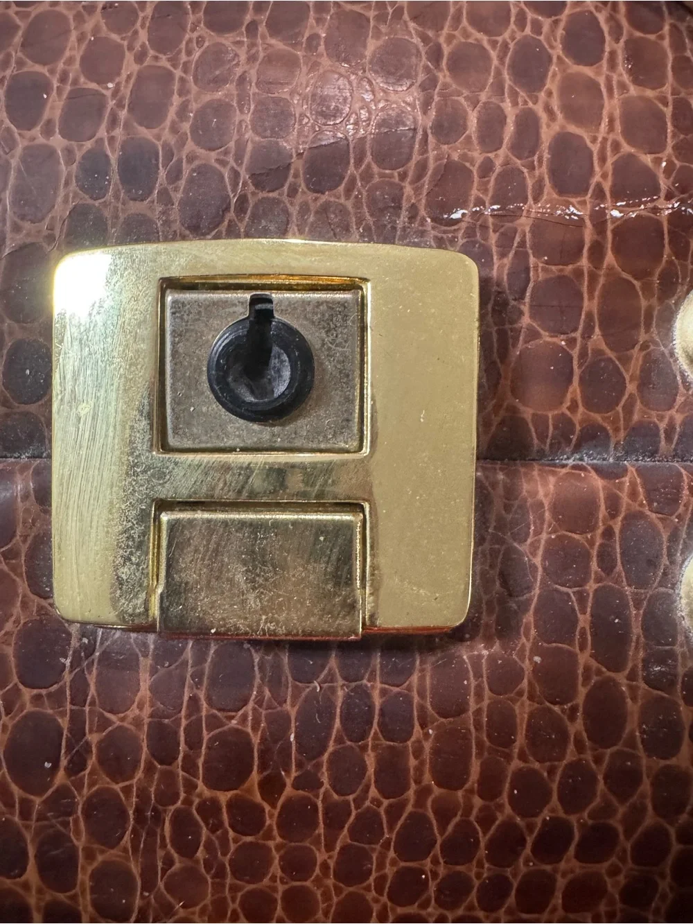 Vintage Neiman Marcus Bentony  Croc-Embossed Toiletry Vanity Case — SEE NOTES